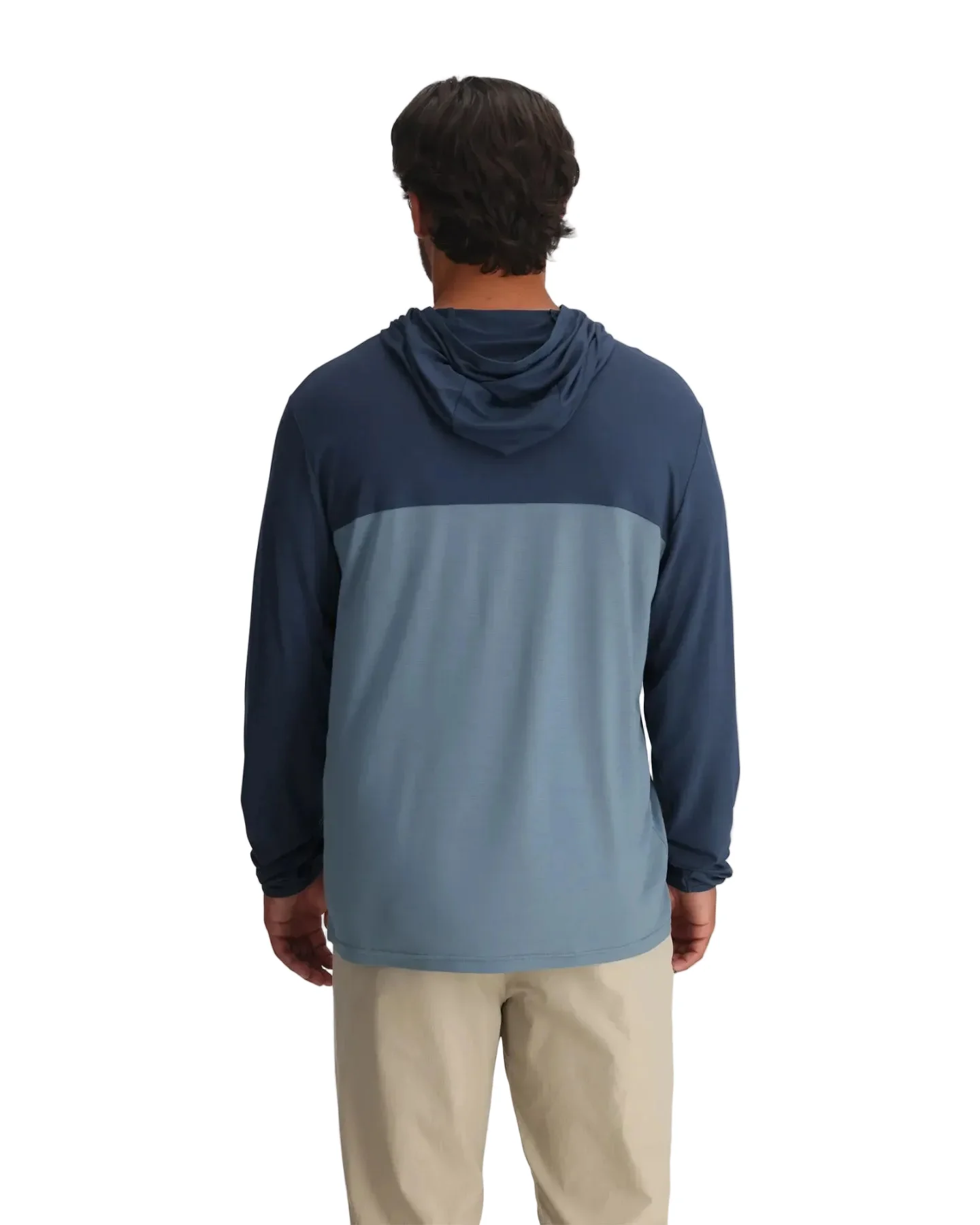 MEN'S FREE FLY BAMBOO HYBRID HOODIE | TRUE NAVY | BLUE FOG - Image 2