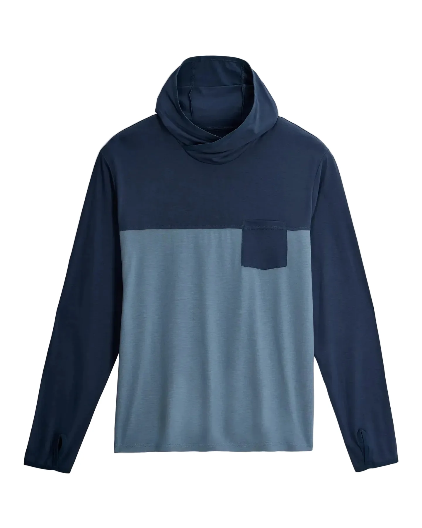 MEN'S FREE FLY BAMBOO HYBRID HOODIE | TRUE NAVY | BLUE FOG - Image 5