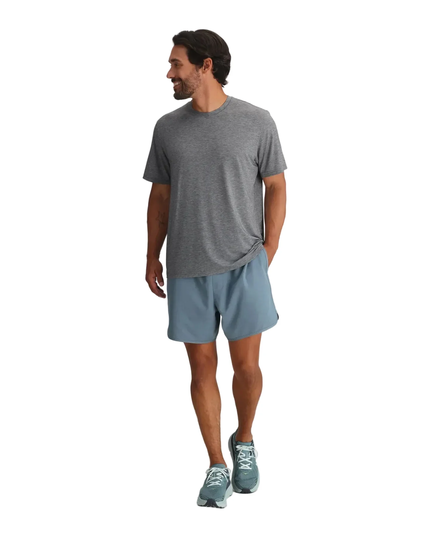 MEN'S FREE FLY ELEVATE LIGHTWEIGHT TEE | HEATHER GREY - Image 3
