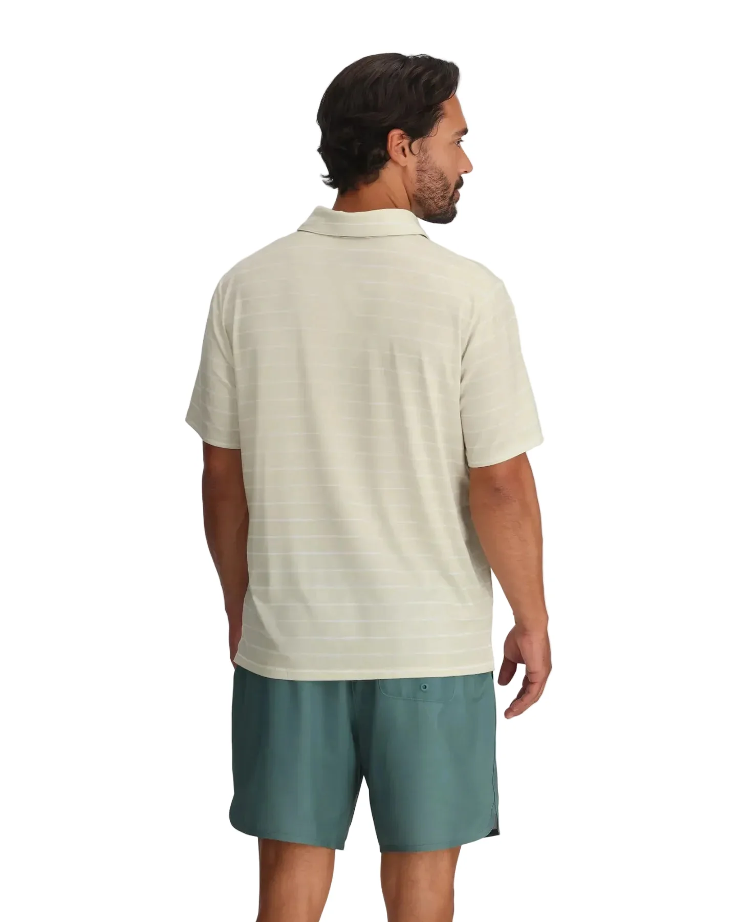 MEN'S FREE FLY ELEVATE POLO | DASH STRIPE BIRCH - Image 2
