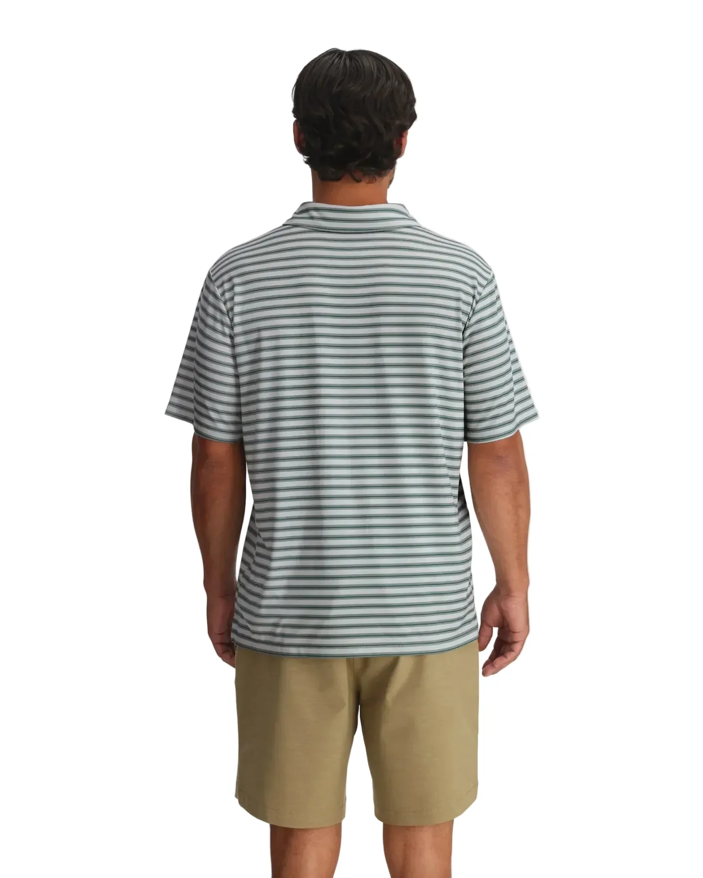 MEN'S FREE FLY ELEVATE POLO |SMOOTH SAILING STRIPE | HEATHER ASPEN GREY - Image 2