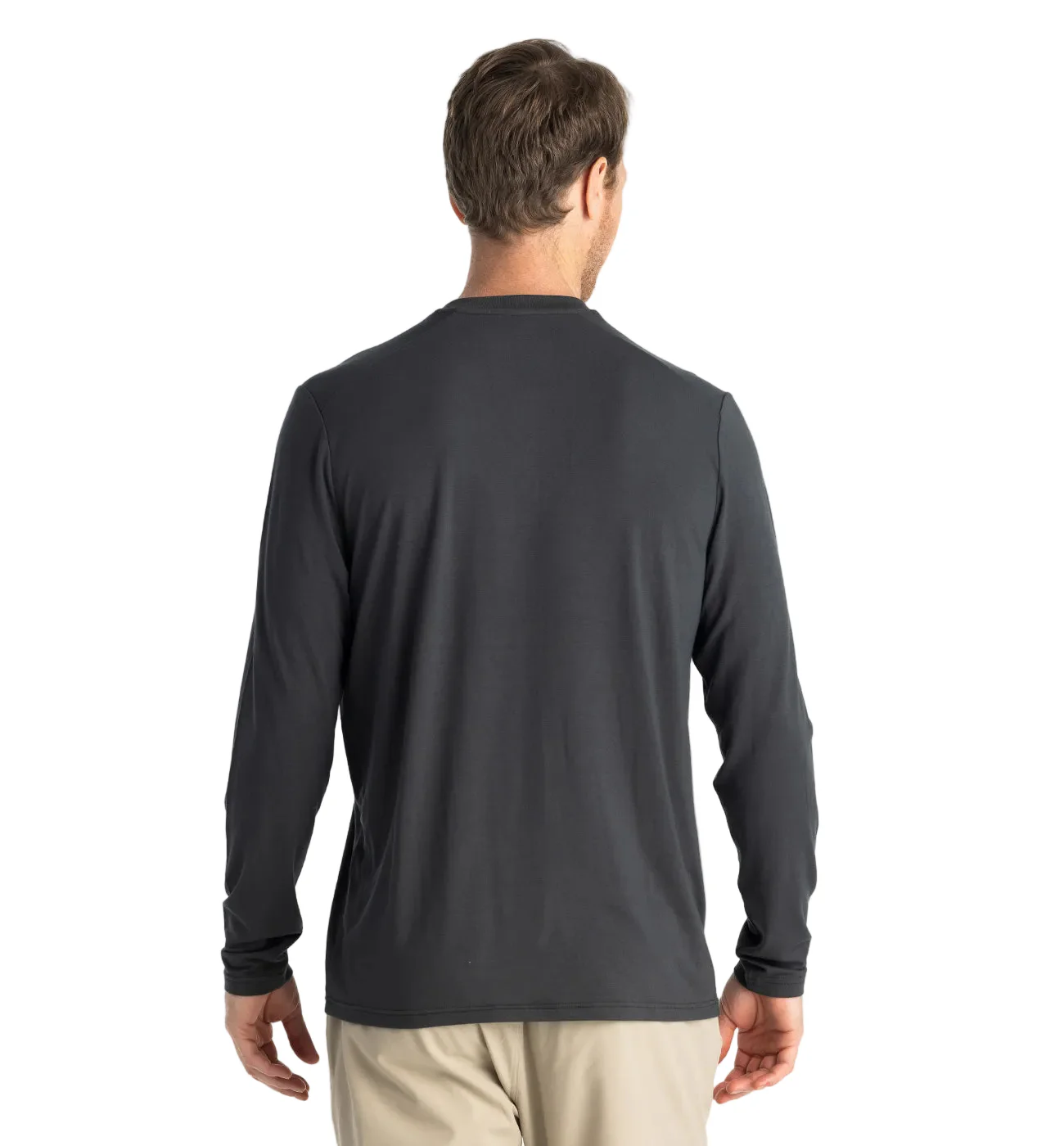 MEN'S FREE FLY BAMBOO FLEX LONG SLEEVE HENLEY | BLACK SAND - Image 2
