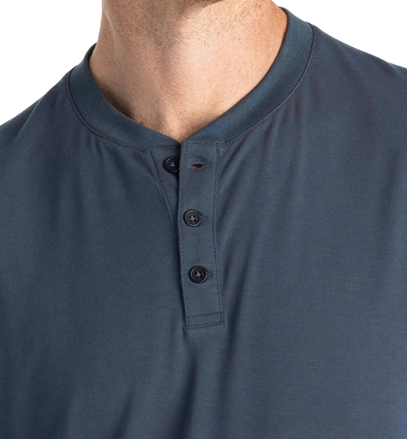 MEN'S FREE FLY BAMBOO FLEX LONG SLEEVE HENLEY | MIDNIGHT - Image 3