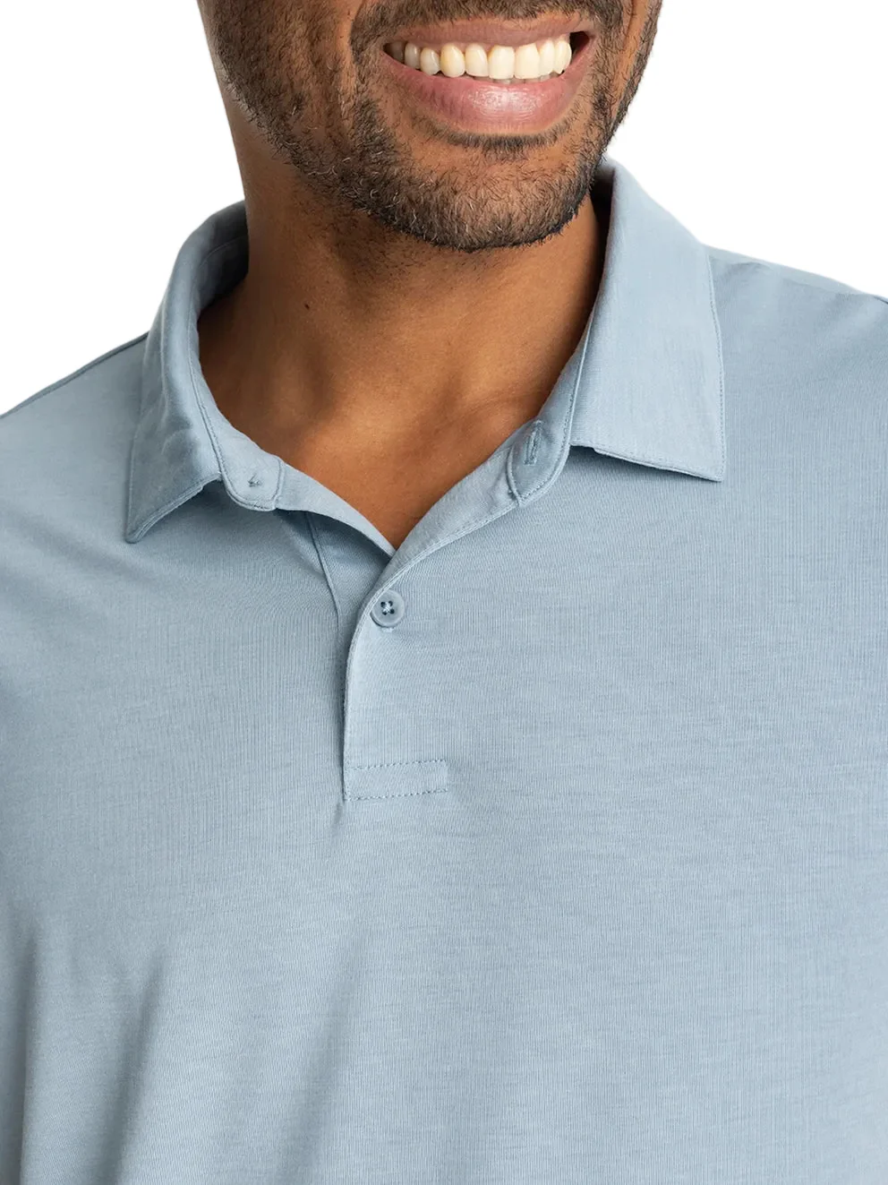MEN'S FREE FLY ELEVATE POLO | BLUE FOG - Image 3