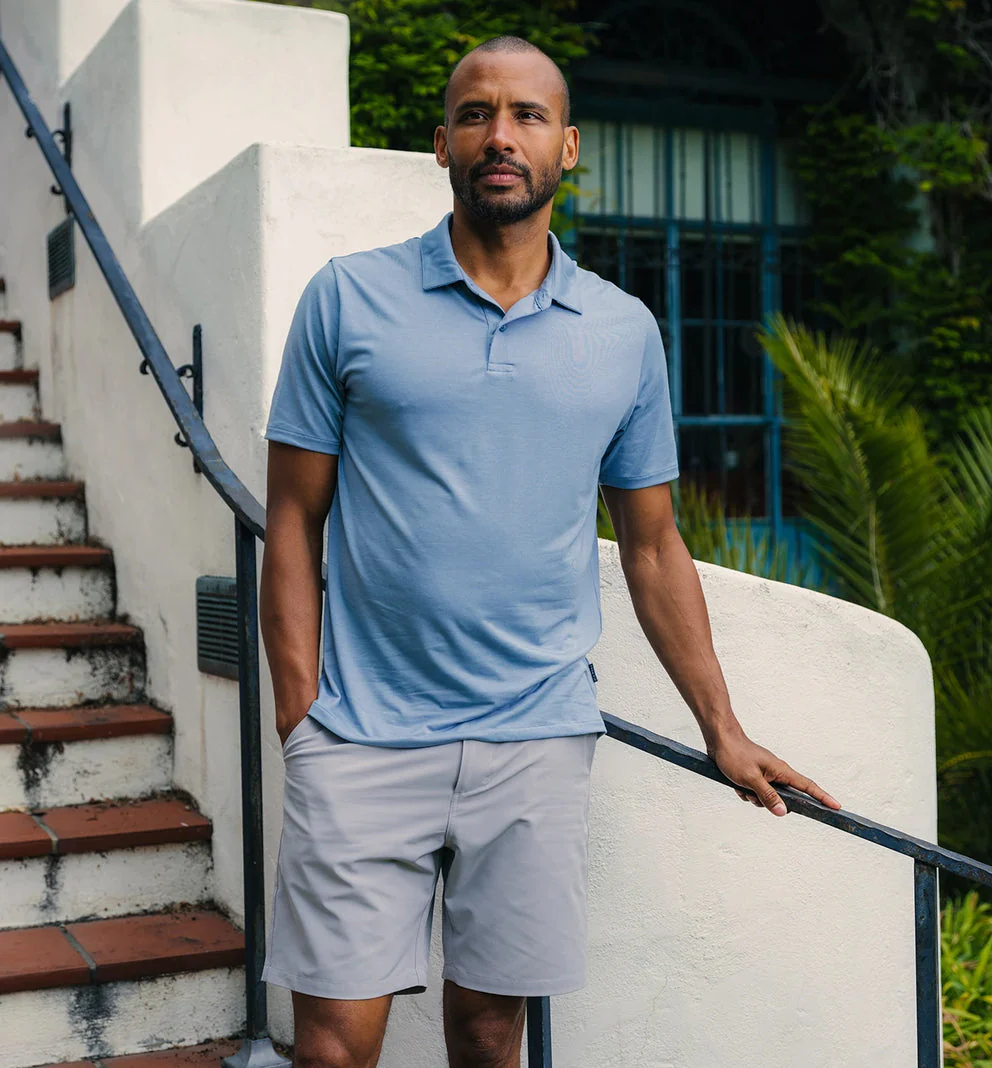 MEN'S FREE FLY ELEVATE POLO | BLUE FOG - Image 5