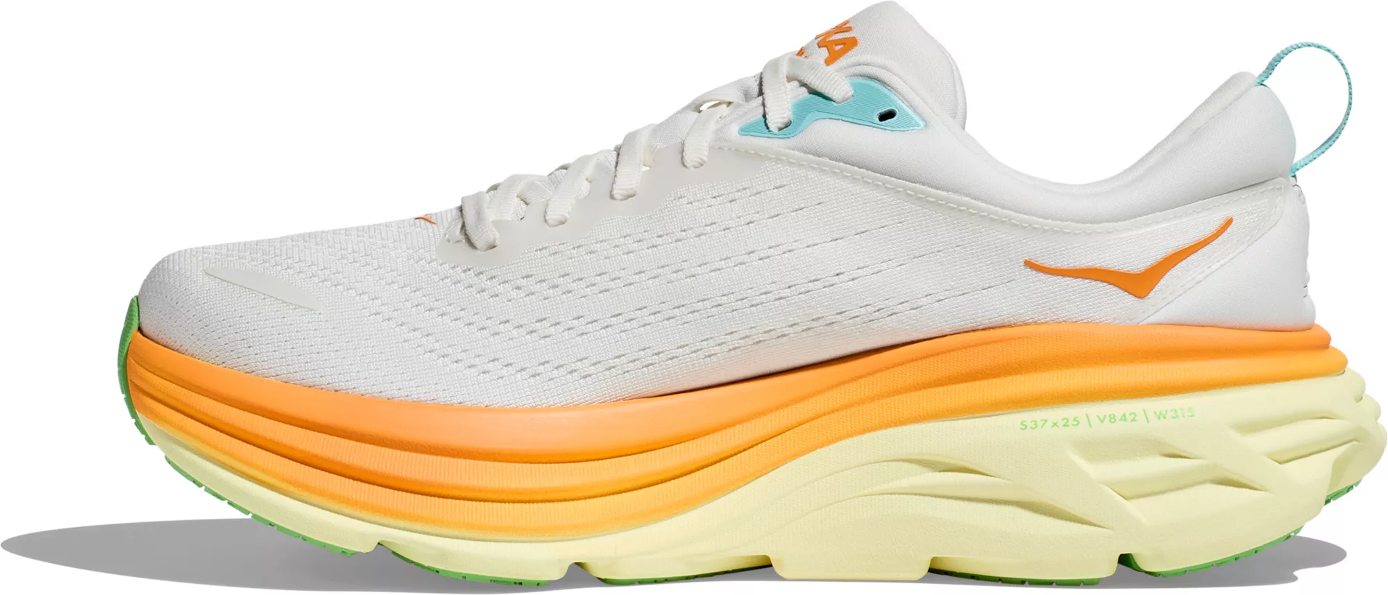 MEN'S HOKA BONDI 8 | BLANC DE BLANC / SOLAR FLARE - Image 2