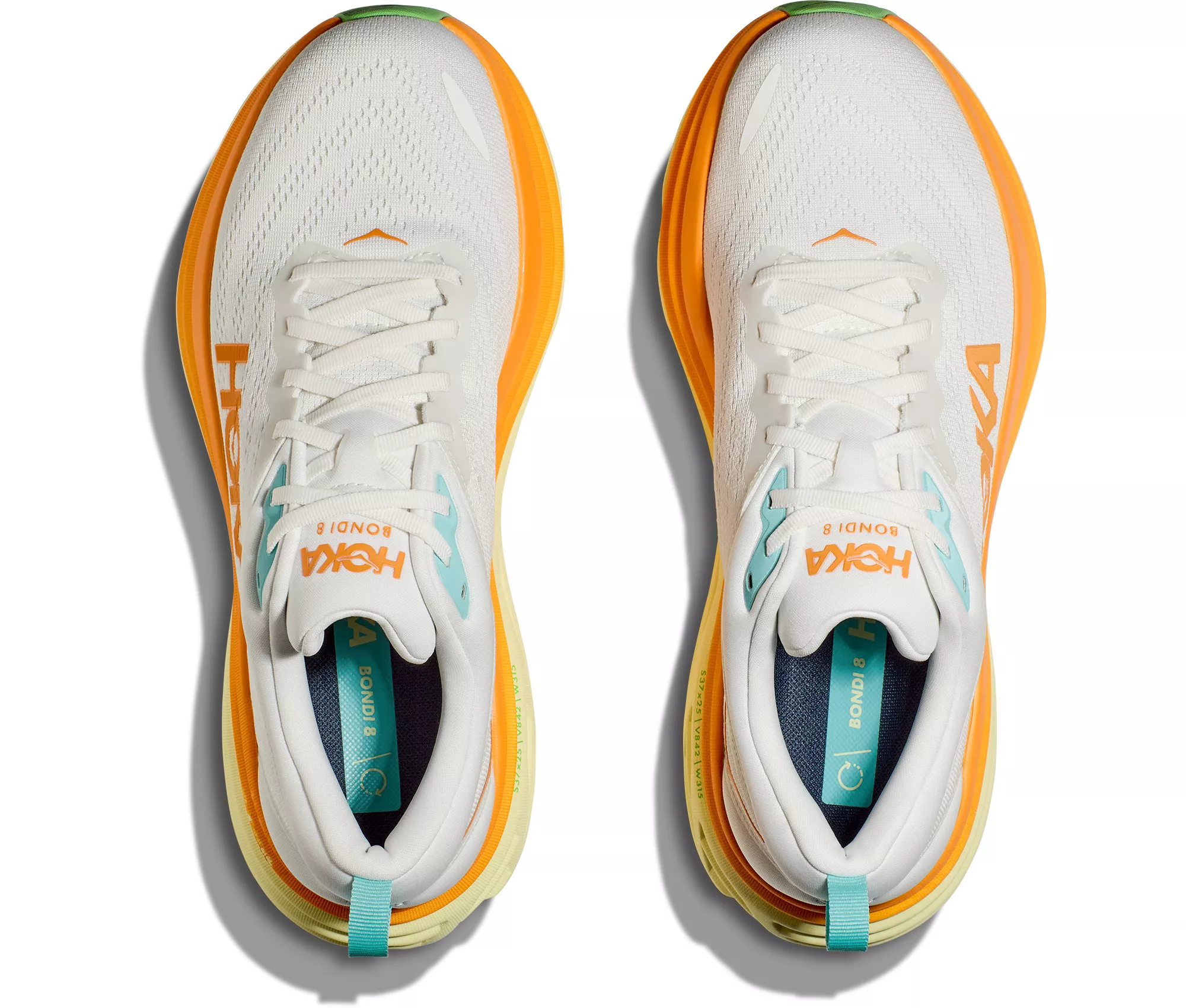 MEN'S HOKA BONDI 8 | BLANC DE BLANC / SOLAR FLARE - Image 5