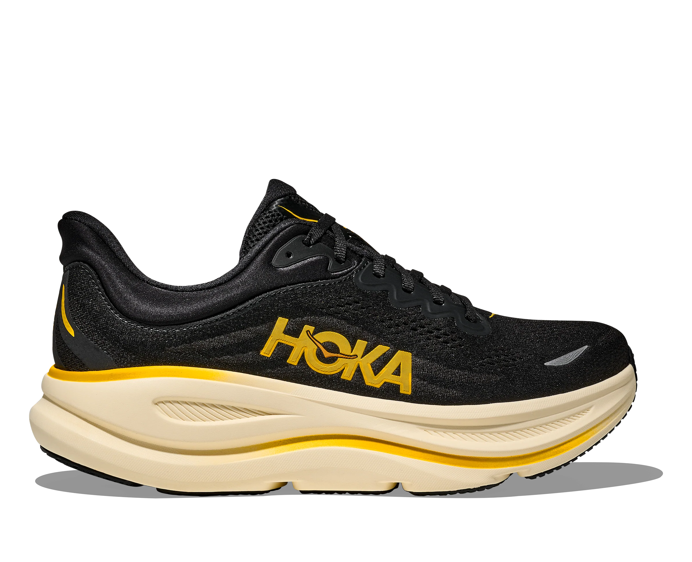 MEN'S HOKA BONDI 9 | CARBON BLACK | YELLOW