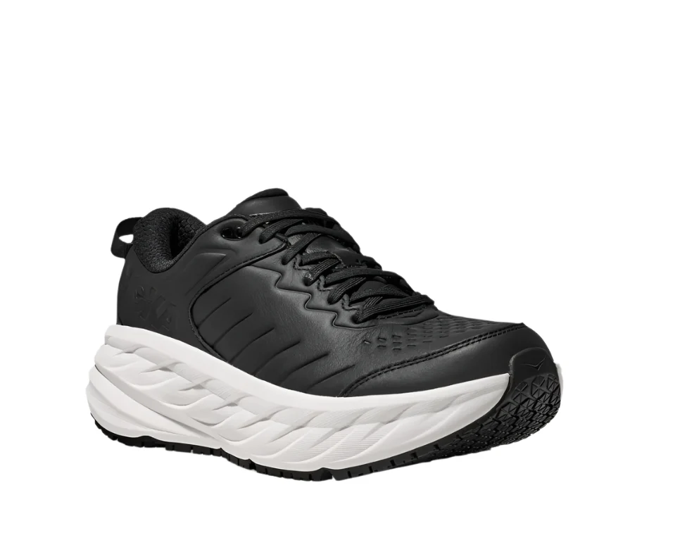 MEN'S HOKA BONDI SLIP RESISTANT | CARBON BLACK / WHITE - Image 3