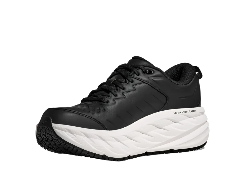 MEN'S HOKA BONDI SLIP RESISTANT | CARBON BLACK / WHITE - Image 6