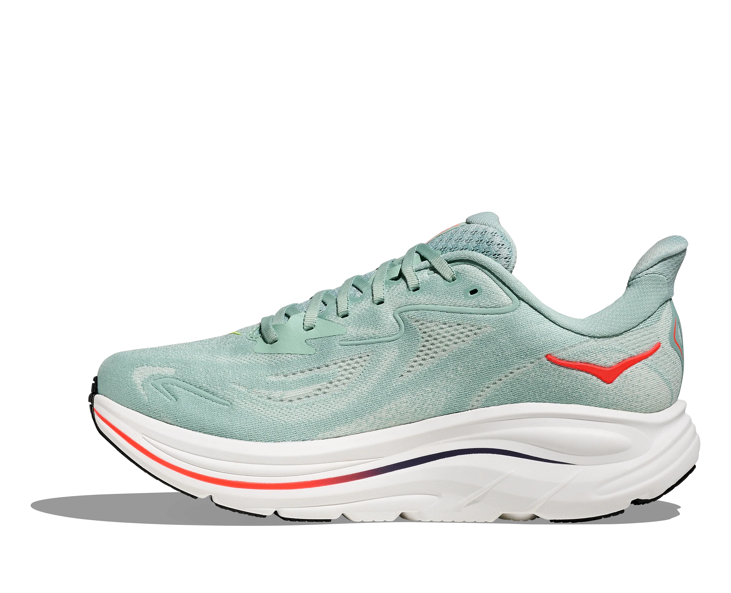 MEN'S HOKA CLIFTON 10 | SAGE / NEON FLAME - Image 2