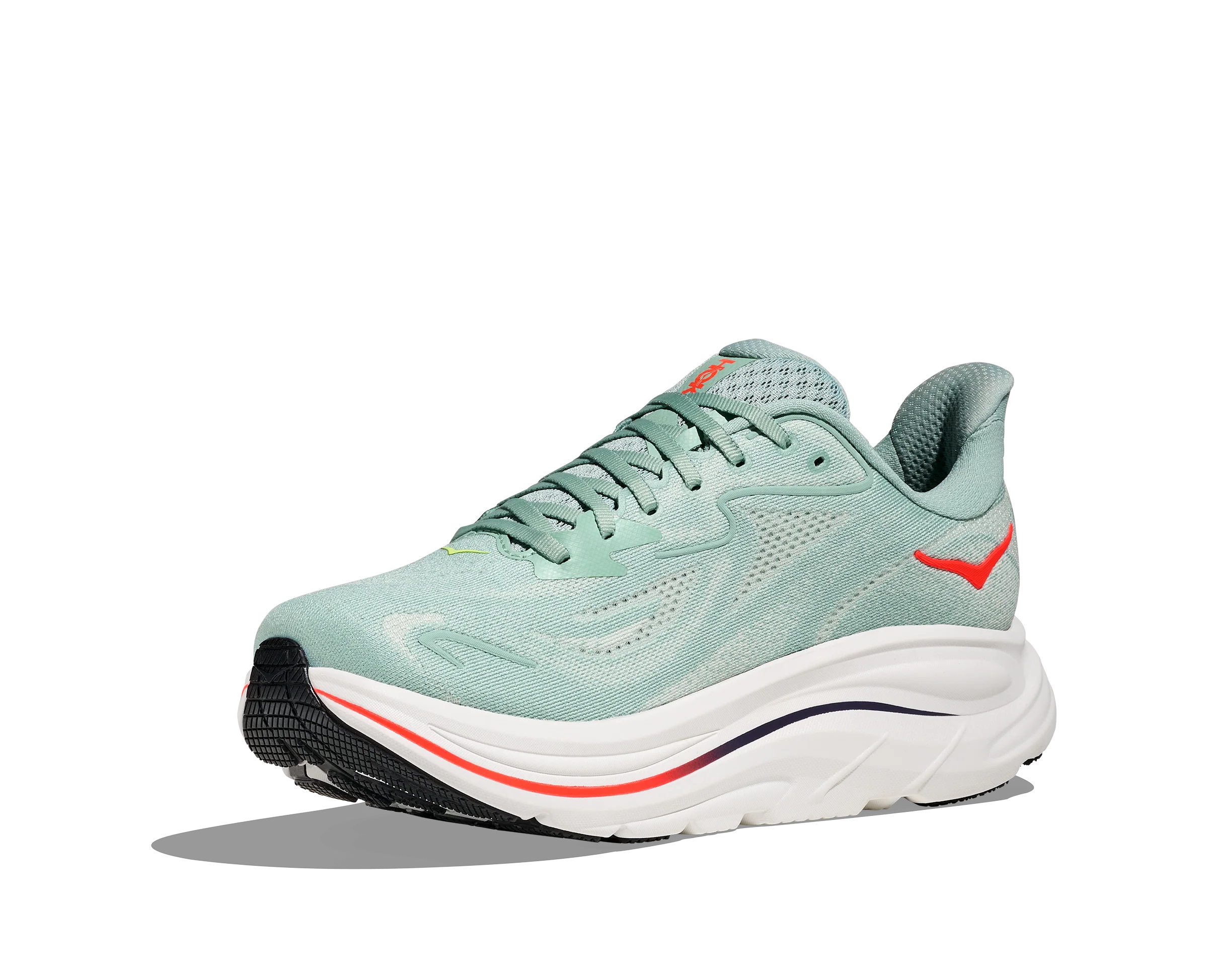 MEN'S HOKA CLIFTON 10 | SAGE / NEON FLAME - Image 3