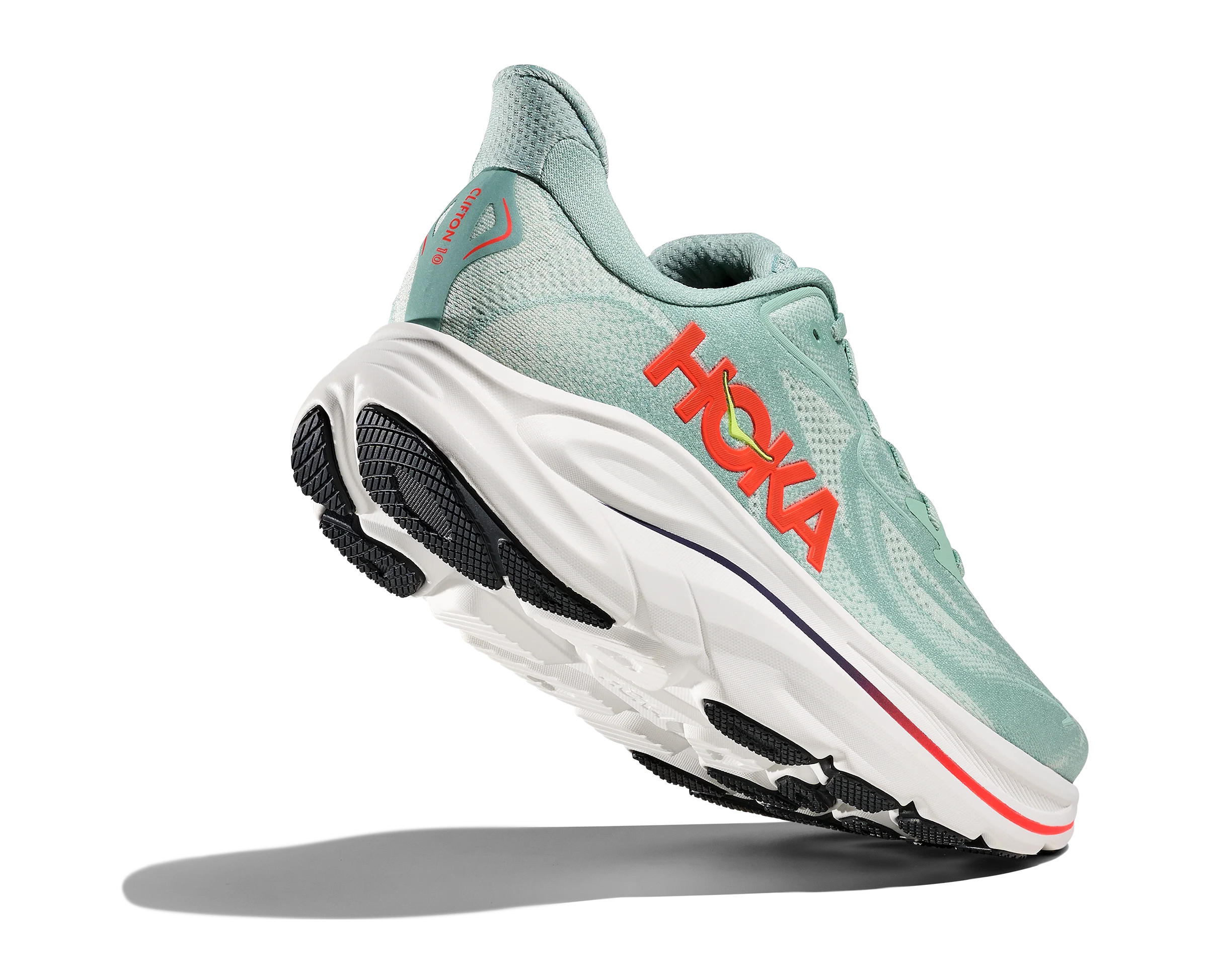 MEN'S HOKA CLIFTON 10 | SAGE / NEON FLAME - Image 4