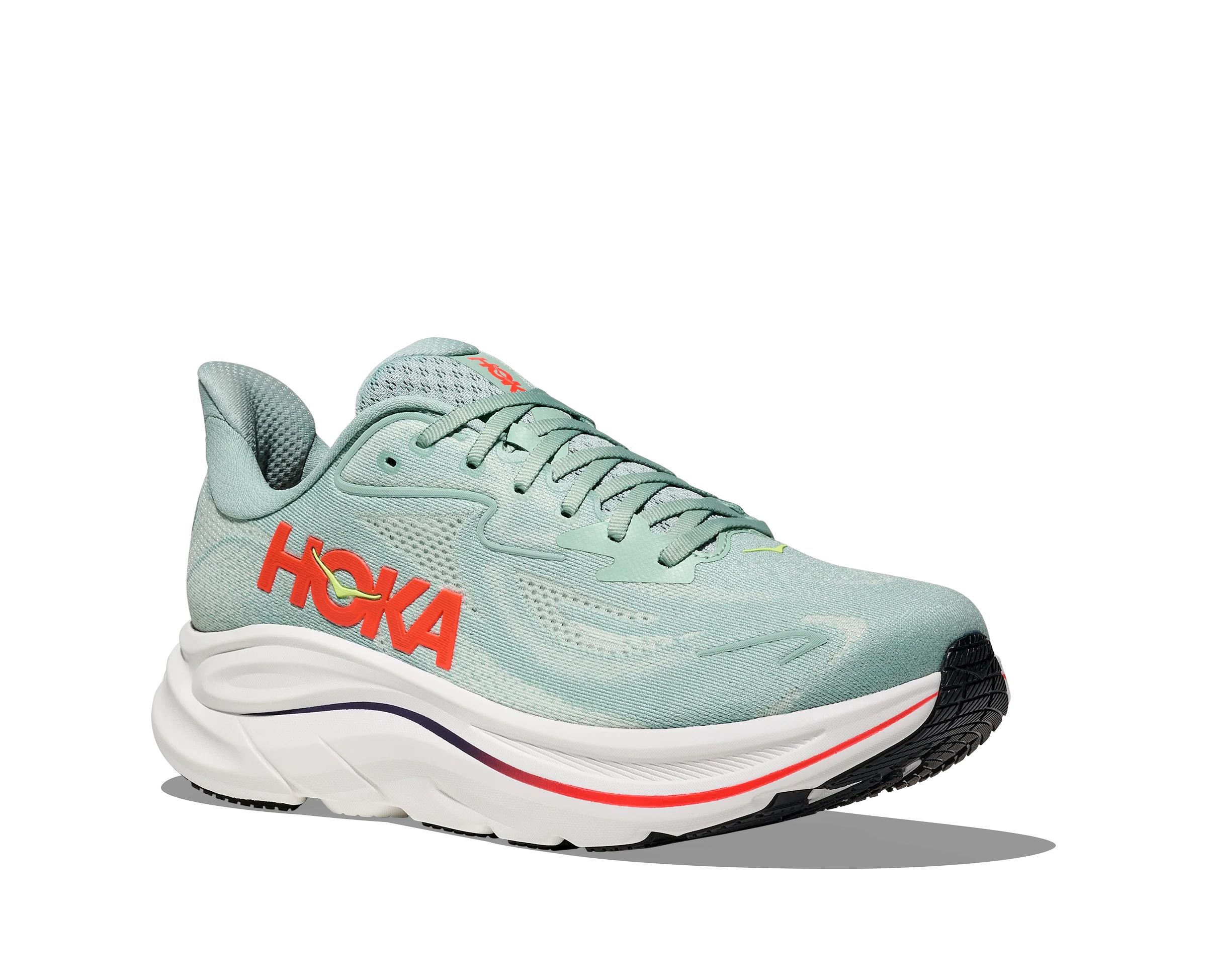 MEN'S HOKA CLIFTON 10 | SAGE / NEON FLAME - Image 5