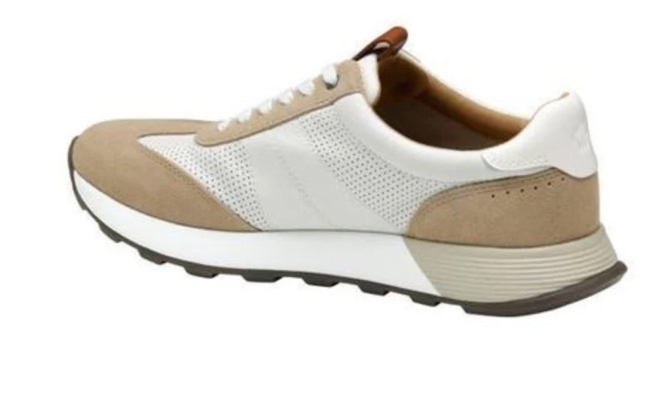 MEN'S JOHNSTON & MURPHY KINNON T-TOE | SAND SUEDE / WHITE FULL GRAIN - Image 7