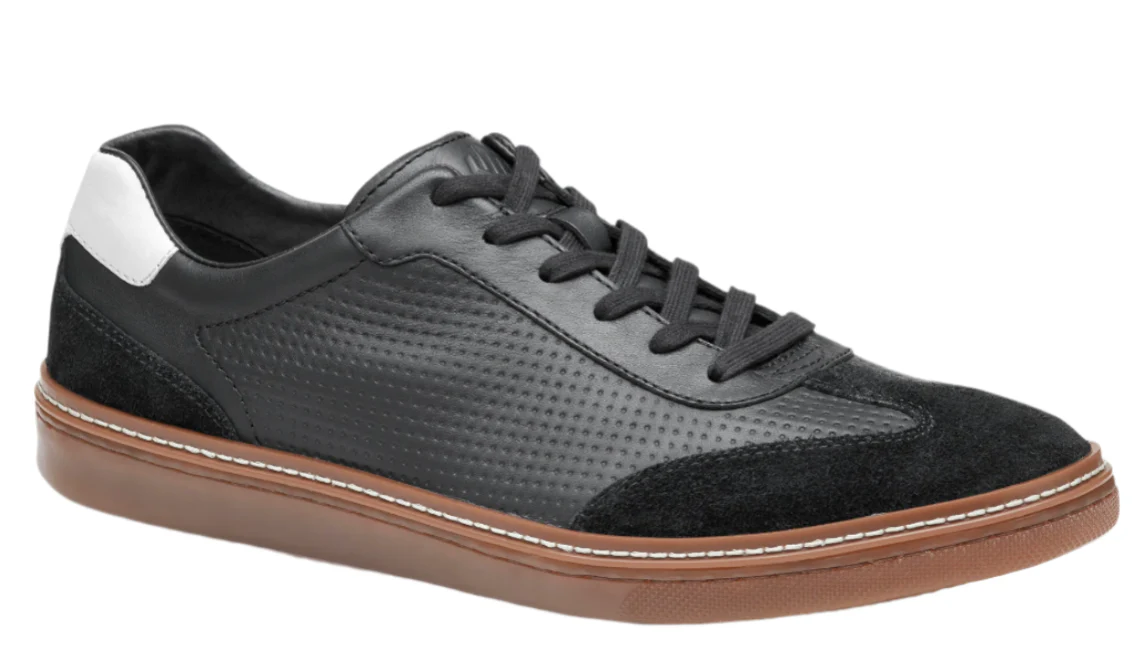 MEN'S JOHNSTON & MURPHY MCGUFFEY T-TOE | BLACK FULL GRAIN / SUEDE - Image 2