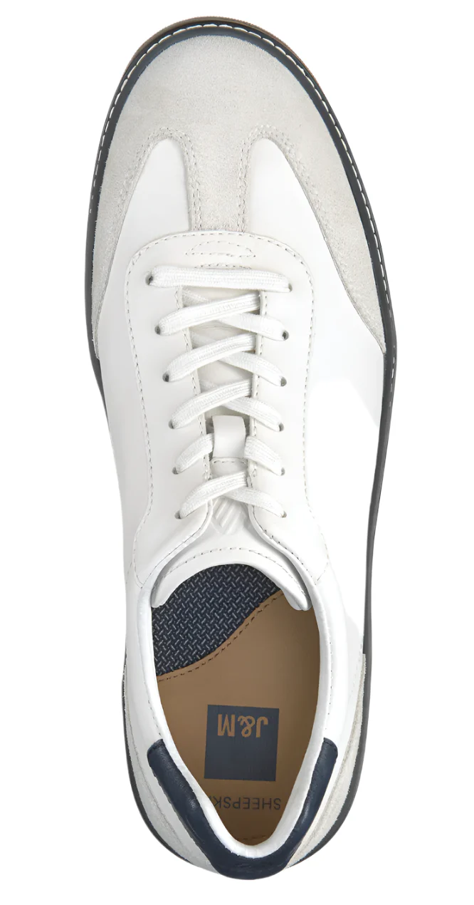 MEN'S JOHNSTON & MURPHY MCGUFFEY T-TOE | WHITE FULL GRAIN / SUEDE - Image 3