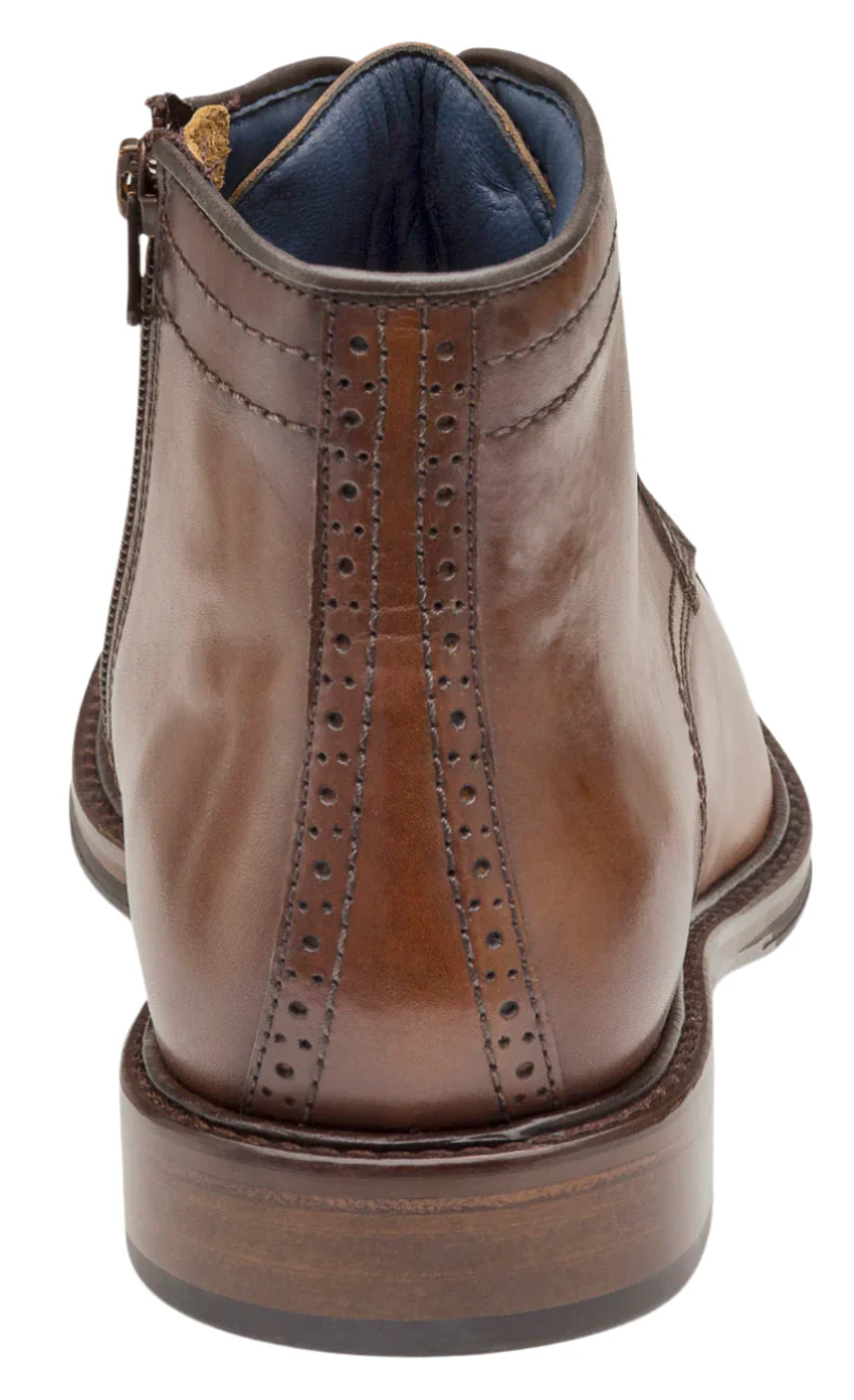MEN'S JOHNSTON & MURPHY XC FLEX RALEIGH CAP TOE ZIP BOOT | DARK TAN FULL GRAIN - Image 5