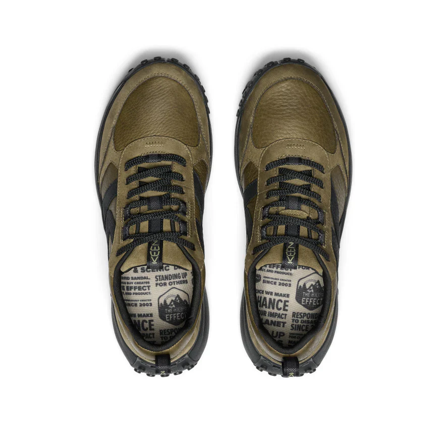 MEN'S KEEN KS86 LEATHER SNEAKER | DARK OLIVE / BLACK - Image 4