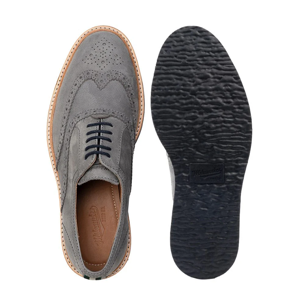 MEN'S MILWAUKEE BOOT CO. BRADLEY WINGTIP OXFORD | GRAY - Image 5