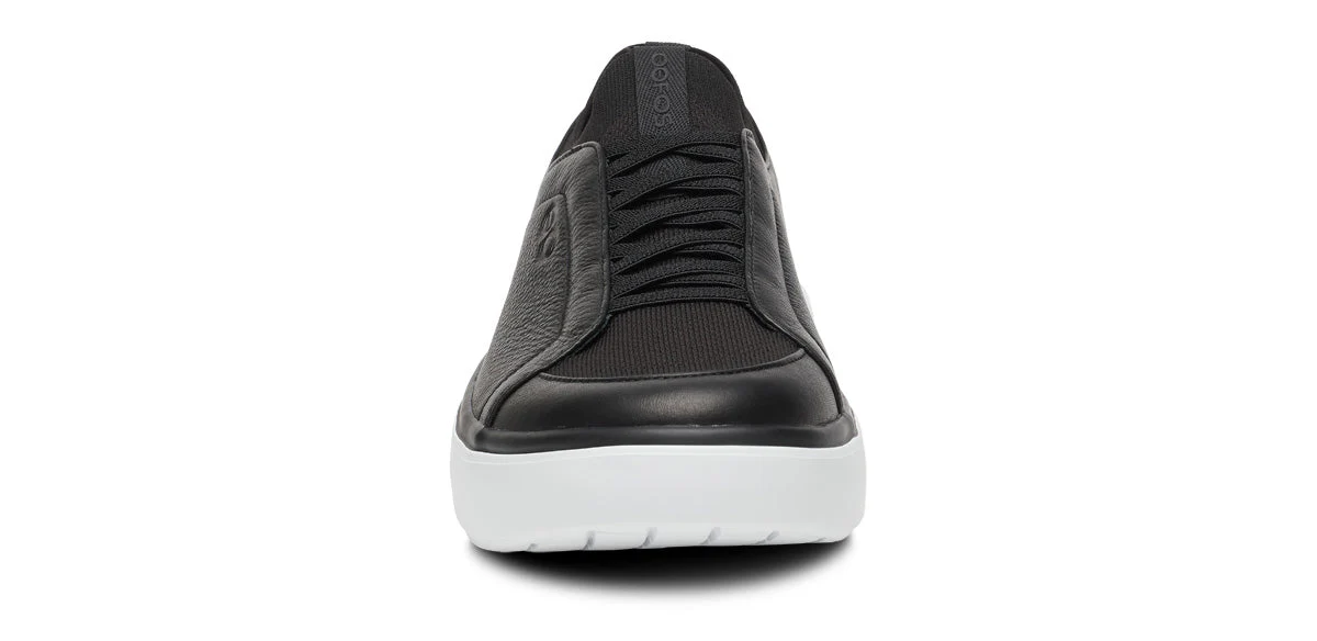 MEN'S OOFOS OOMG+ CLUB SLIP ON LEATHER SHOE | BLACK | WHITE - Image 3