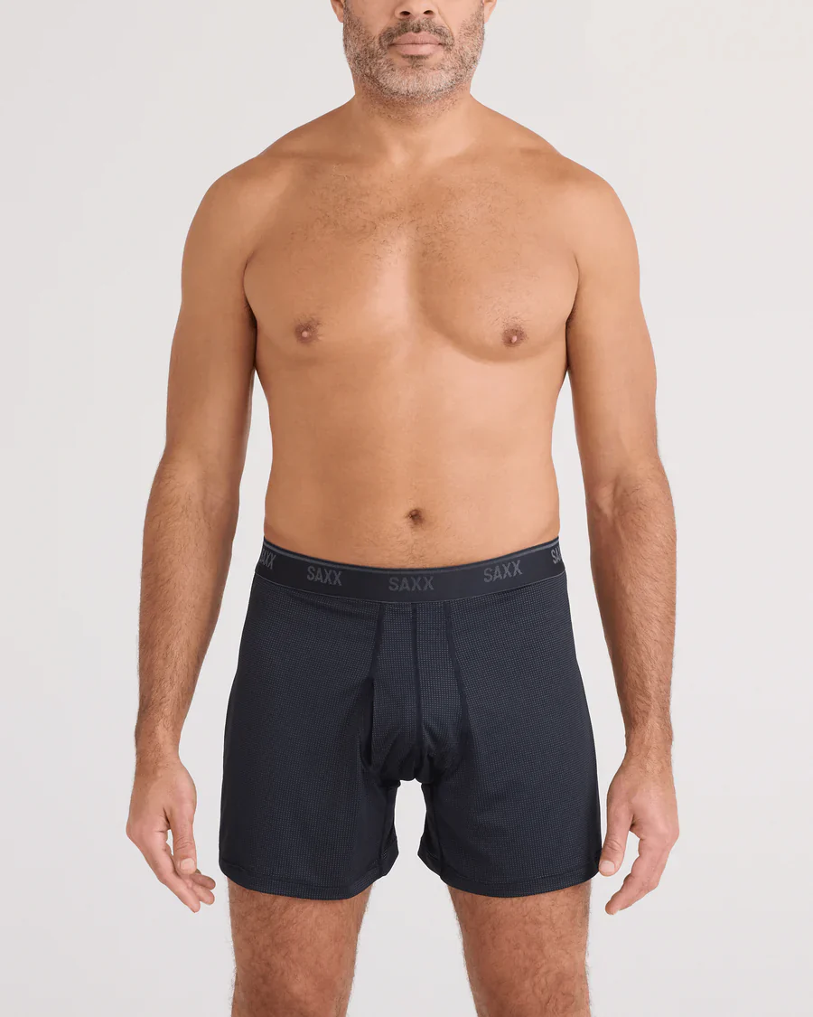 MEN'S QUEST QUICK-DRY MESH QUICK-DRY PERFORMANCE BOXER BRIEF 6" | BLACK - Image 2