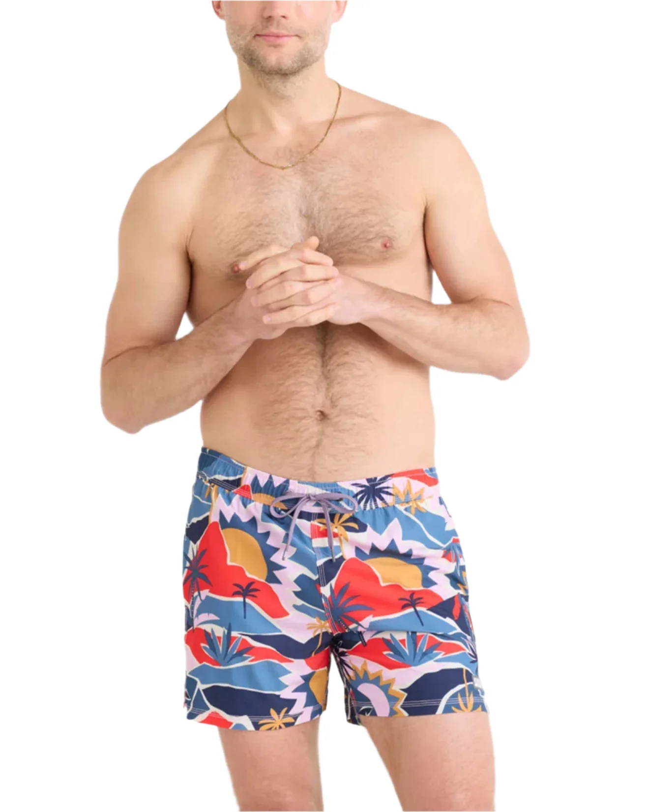 MEN'S SAXX OH BOUY 2N1 STRETCH SWIM VOLLEY 5" WITH LINER | BREAK OF DAWN / BLUE - Image 2