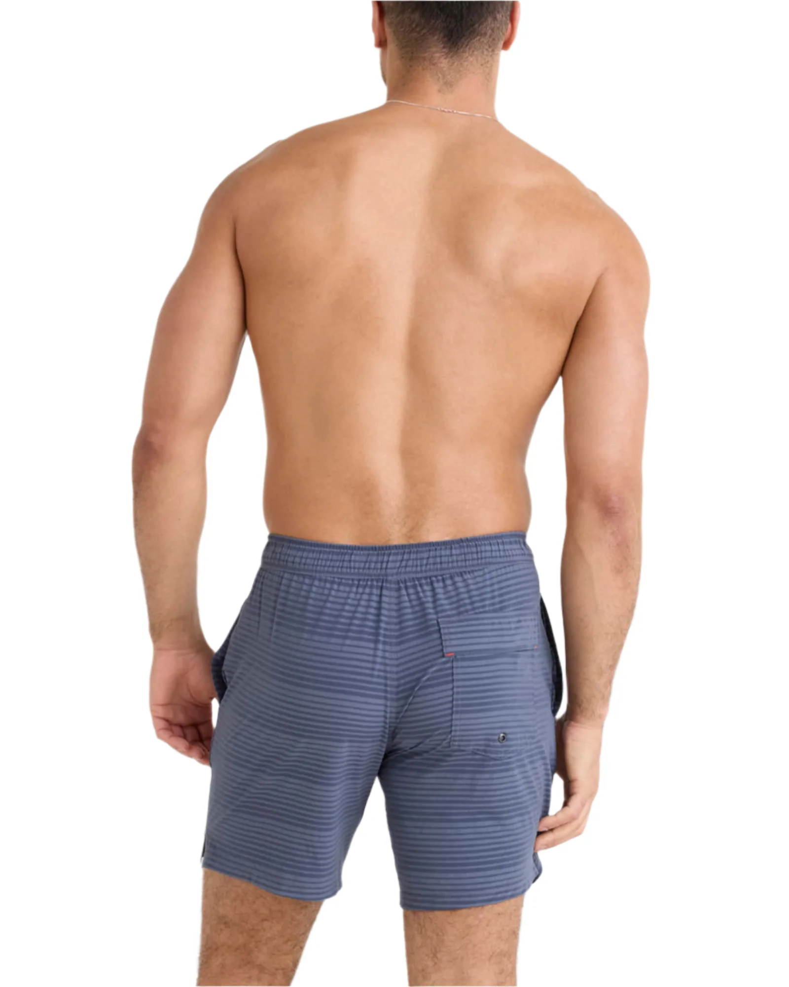 MEN'S SAXX OH BOUY 2N1 STRETCH SWIM VOLLEY 7" WITH LINER | DARK INK / DEEP NAVY STRIPE - Image 3