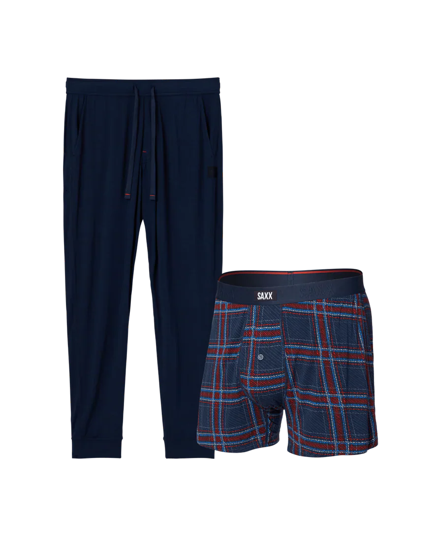 MEN'S SAXX SNOOZE GIFT BOX | JAZZY PLAID | MARITIME