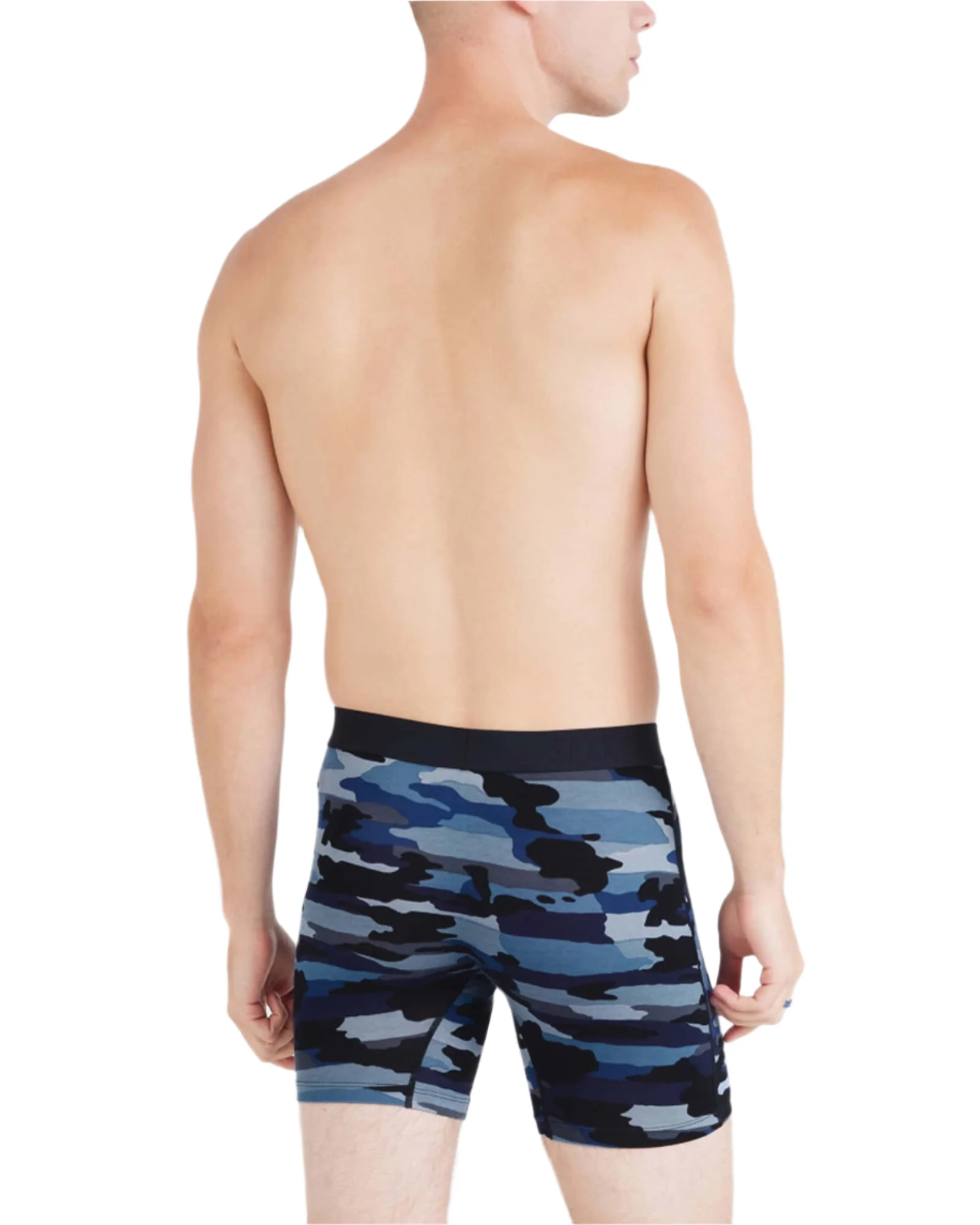 MEN'S SAXX VIBE XTRA SOFT COMFORT BOXER BRIEF 6" | CLOUDBANK CAMO - NAVY - Image 3