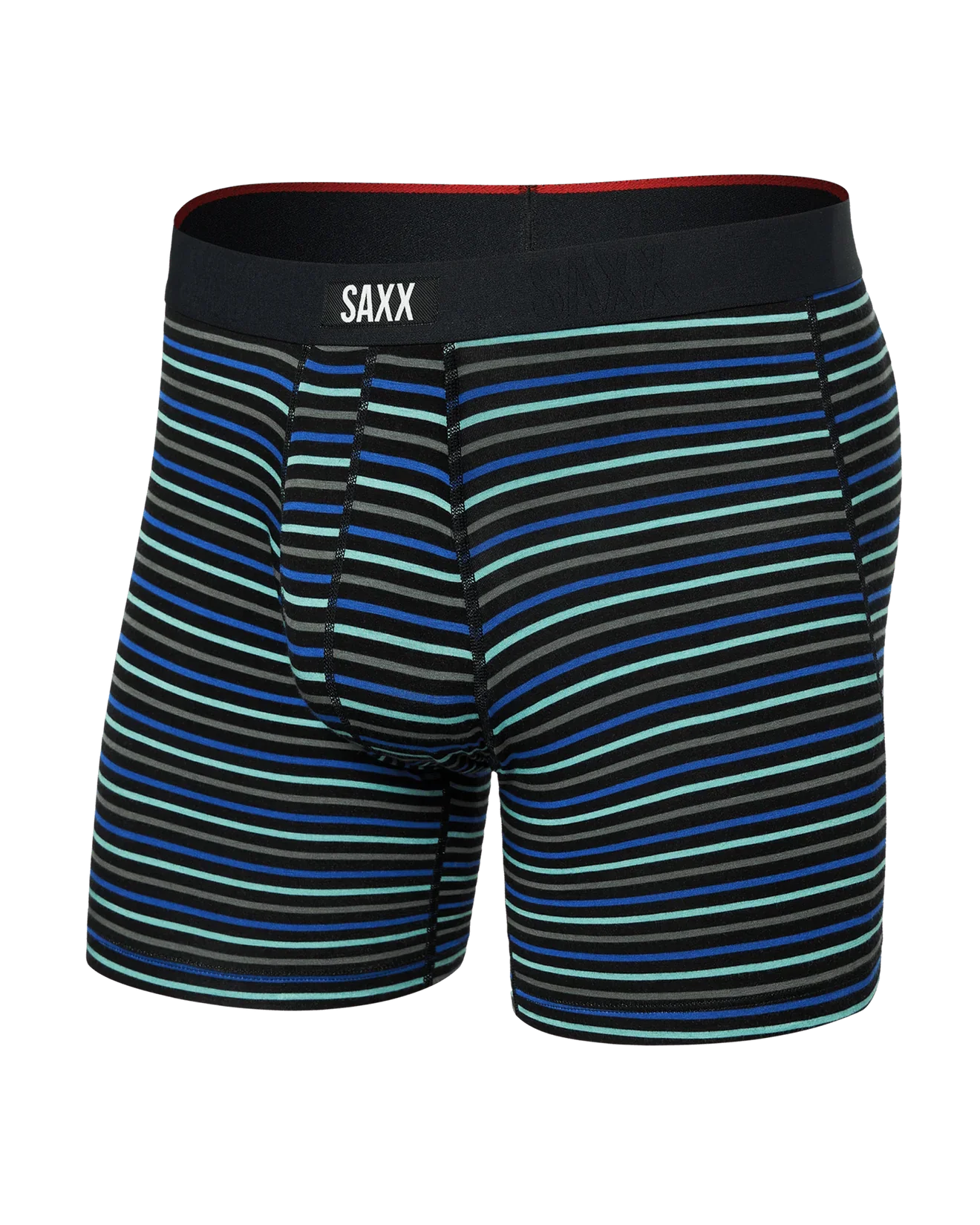 MEN'S SAXX VIBE XTRA SOFT COMFORT BOXER BRIEF 6" | GENT'S STRIPE - SPORT BLUE