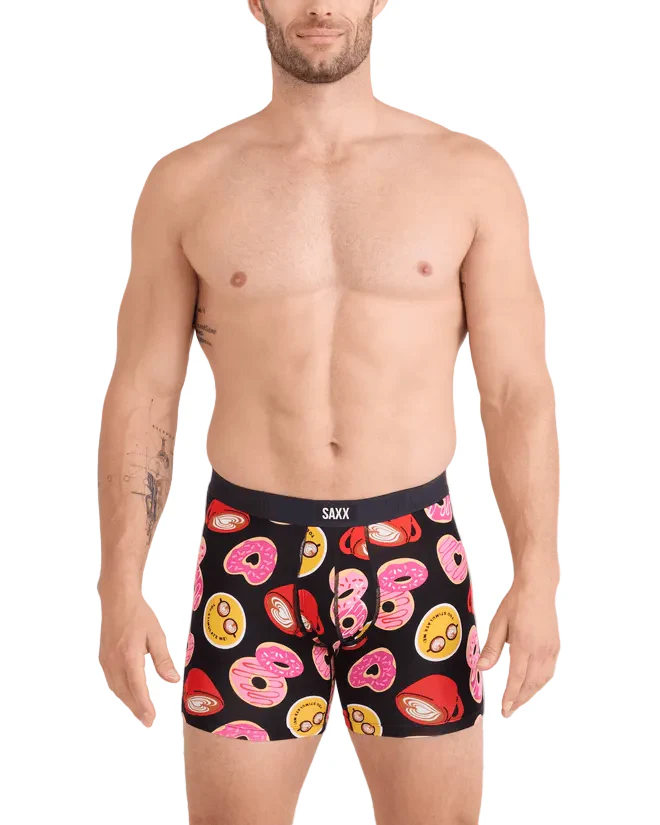 MEN'S SAXX VIBE XTRA SOFT COMFORT 6" BOXER BRIEF | LOVE STORY | BLACK - Image 2