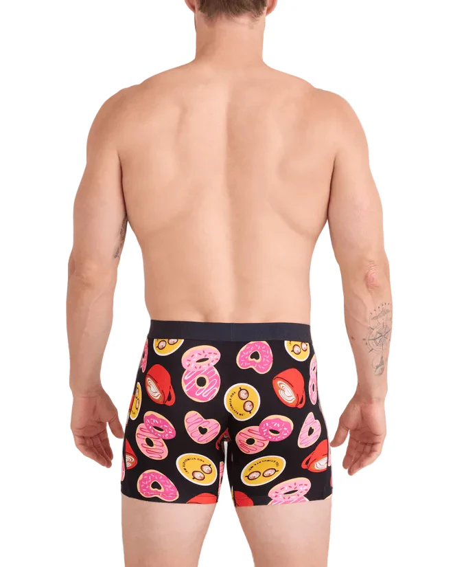MEN'S SAXX VIBE XTRA SOFT COMFORT 6" BOXER BRIEF | LOVE STORY | BLACK - Image 3