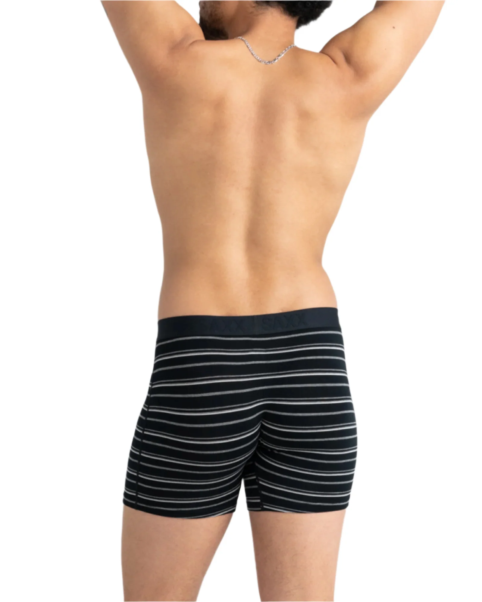 MEN'S SAXX VIBE XTRA SOFT COMFORT BOXER BRIEF 6" | BLACK COAST STRIPE - Image 3
