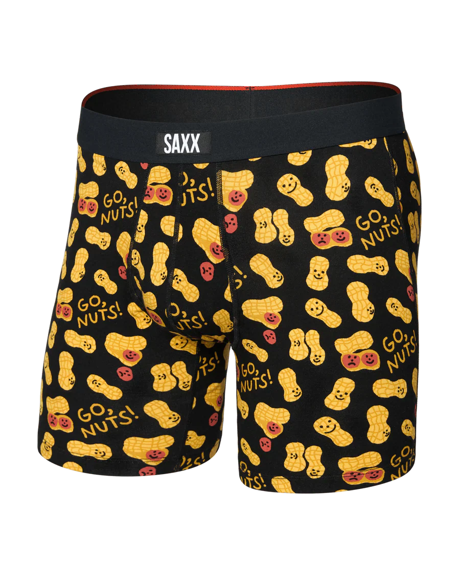 MEN'S SAXX VIBE XTRA SOFT COMFORT BOXER BRIEF 6" | GO NUTS | BLACK