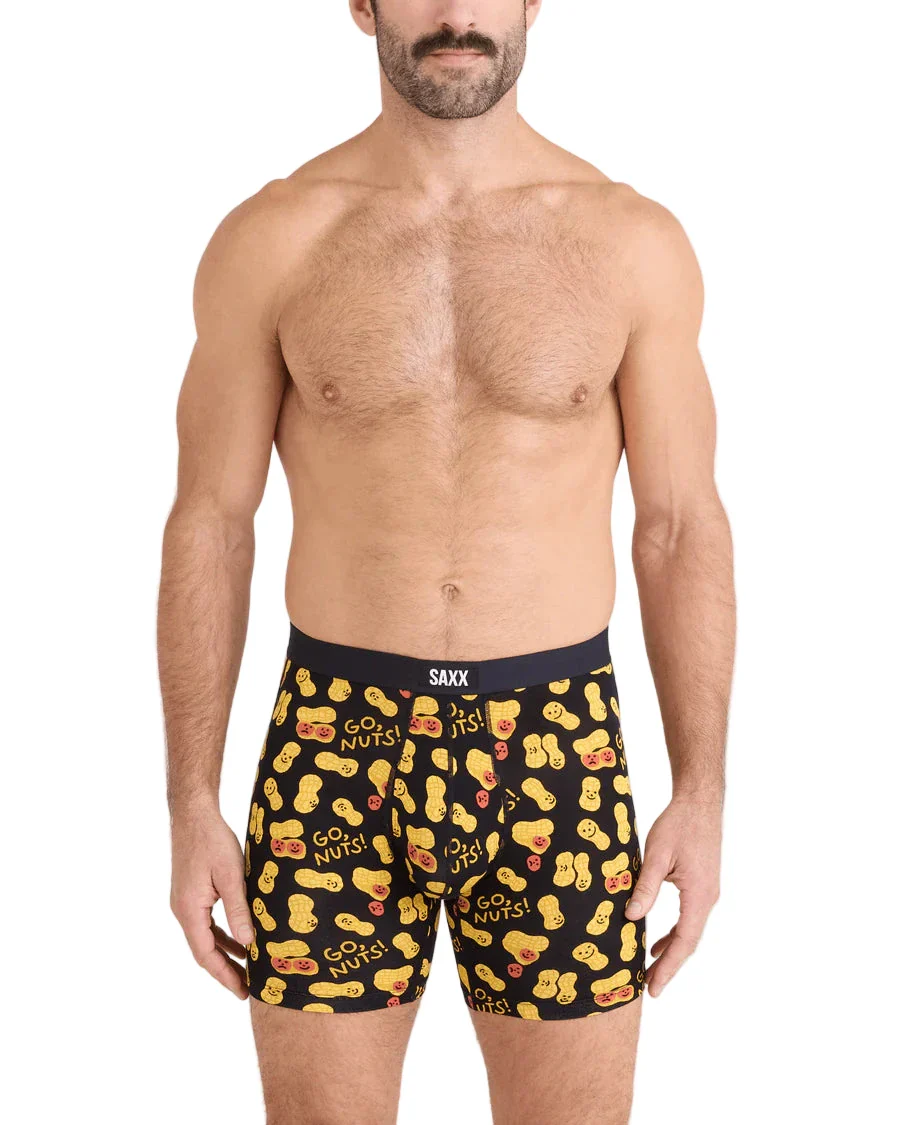 MEN'S SAXX VIBE XTRA SOFT COMFORT BOXER BRIEF 6" | GO NUTS | BLACK - Image 3