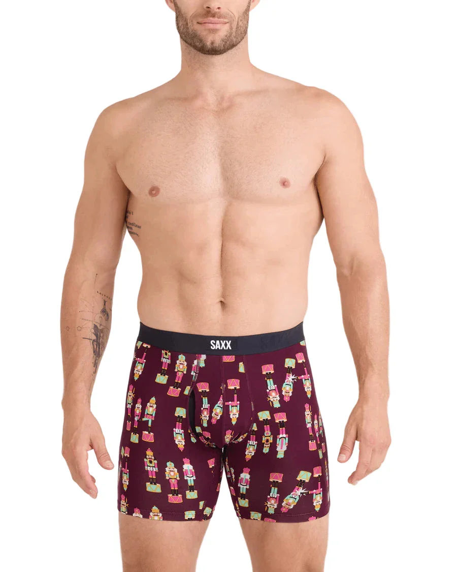 MEN'S SAXX VIBE XTRA SOFT COMFORT BOXER BRIEF 6" | NUTCRACKER | MAROON - Image 2