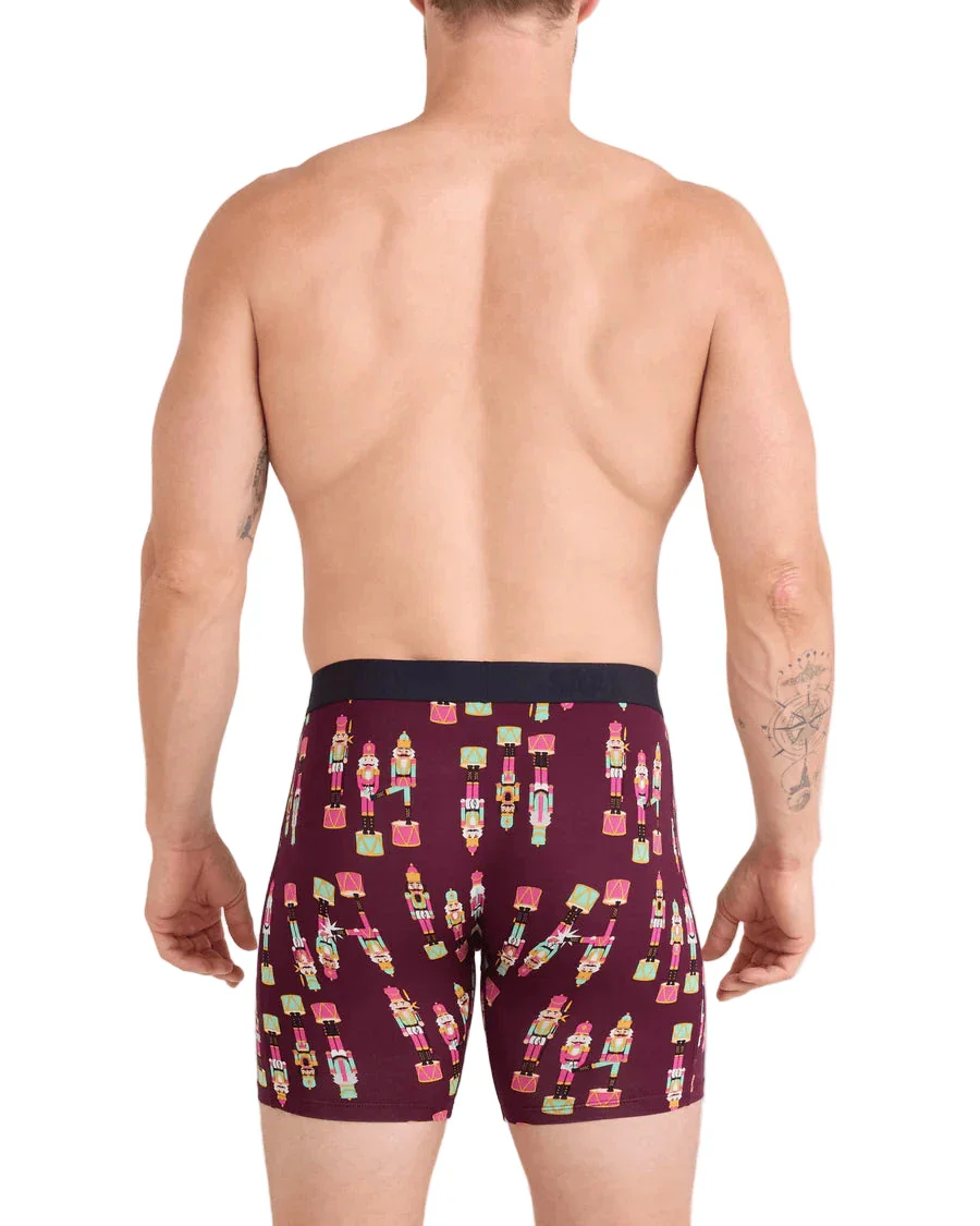 MEN'S SAXX VIBE XTRA SOFT COMFORT BOXER BRIEF 6" | NUTCRACKER | MAROON - Image 3