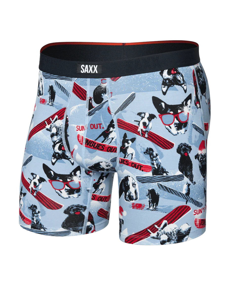 MEN'S SAXX VIBE XTRA SOFT COMFORT BOXER BRIEF 6" | WINTER DOGS | BLUE