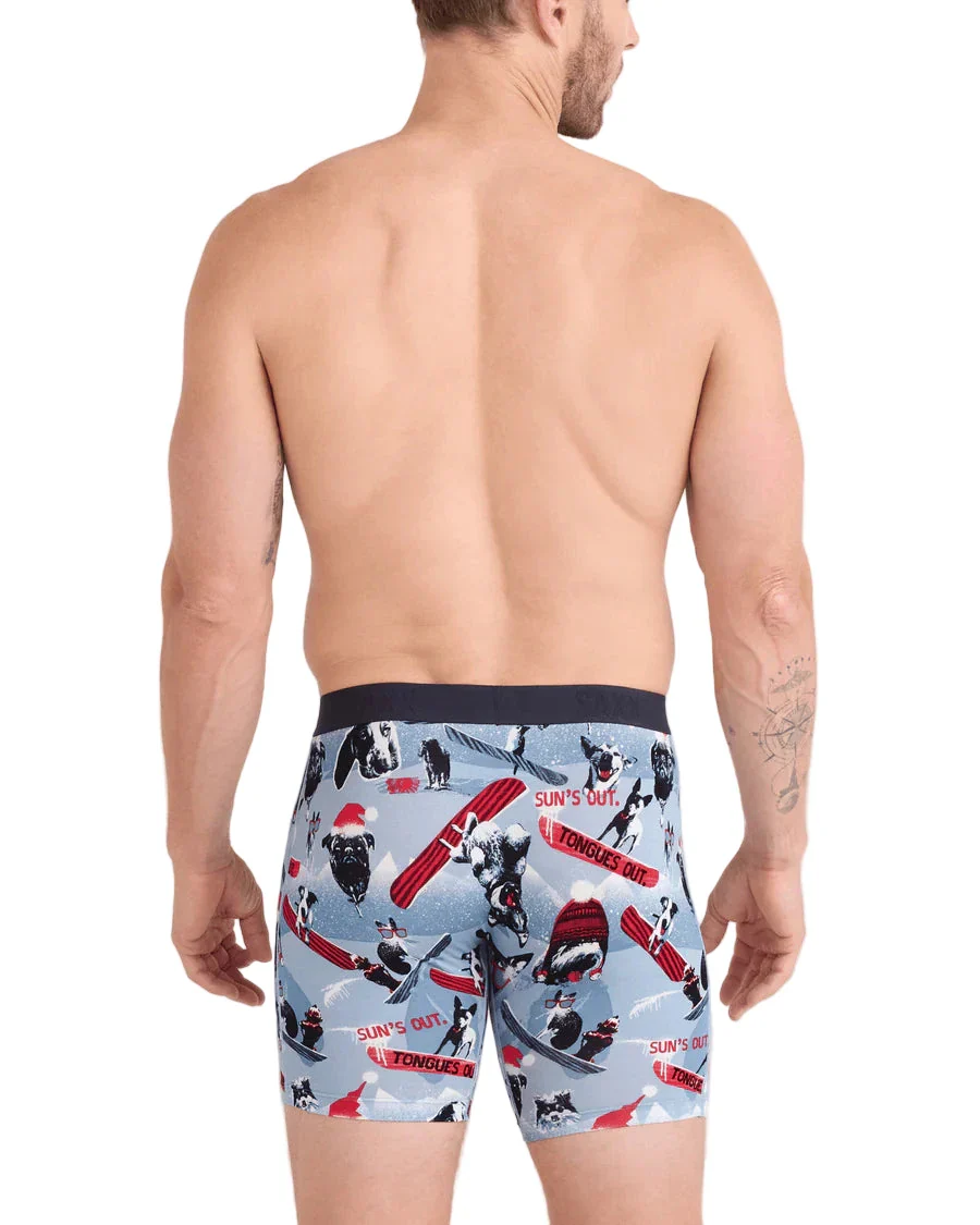 MEN'S SAXX VIBE XTRA SOFT COMFORT BOXER BRIEF 6" | WINTER DOGS | BLUE - Image 3