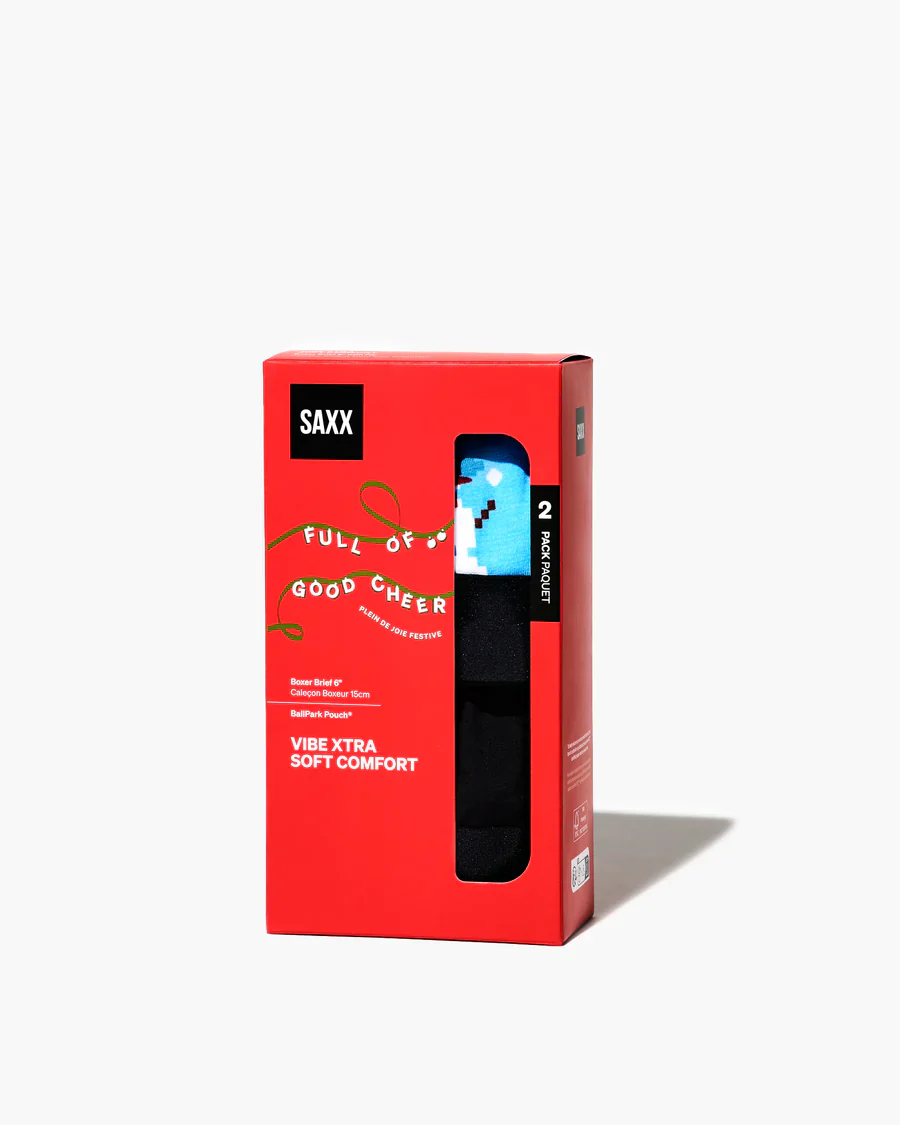 MEN'S SAXX VIBE XTRA SOFT COMFORT | FROSTY THE GAMER | BLACK - Image 4