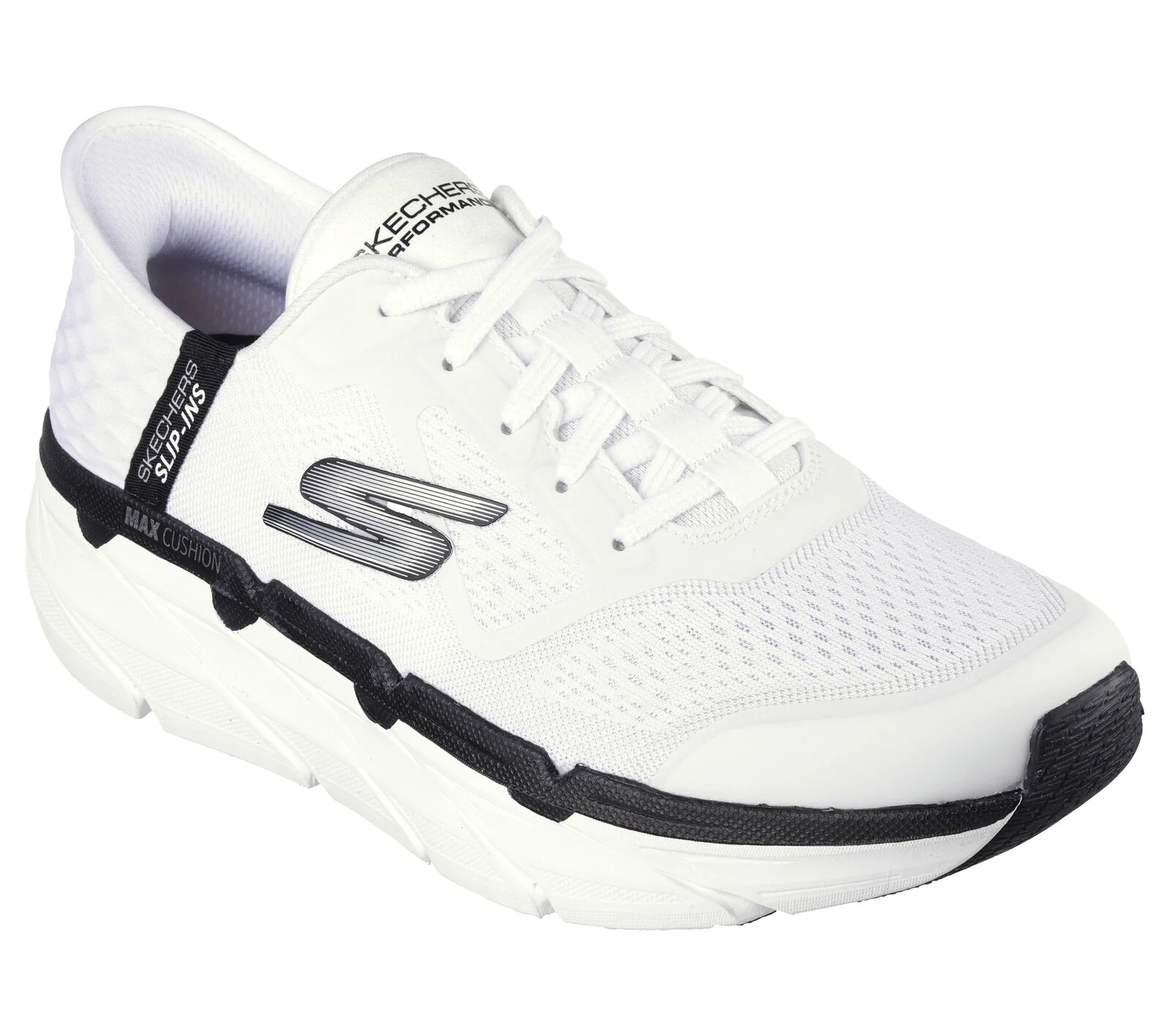 MEN'S SKECHERS SLIP-INS MAX CUSHIONING PREMIER ASCENDANT | WHITE / BLACK - Image 3