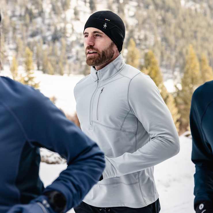 MEN'S SMARTWOOL ACTIVE FLEECE WIND 1/2 ZIP | STORM GRAY - Image 4