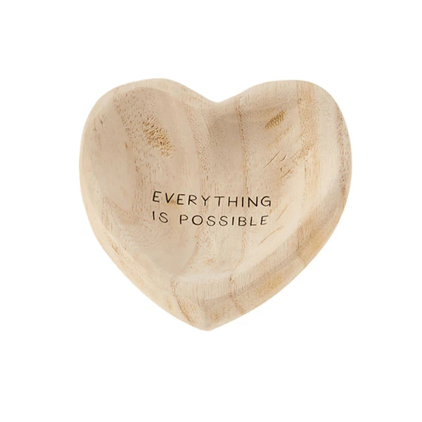 MUDPIE EVERYTHING IS POSSIBLE WOOD TRINKET TRAY | BROWN