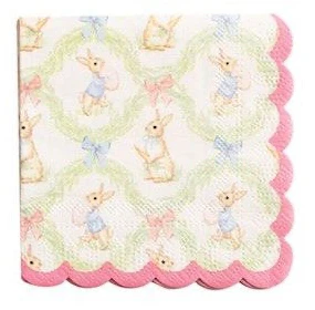 MUDPIE REPEAT GROWN BUNNY PAPER NAPKIN | WHITE