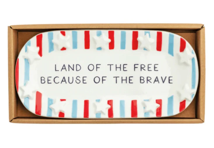MUDPIE STRIPE AMERICANA SENTIMENT TRAY