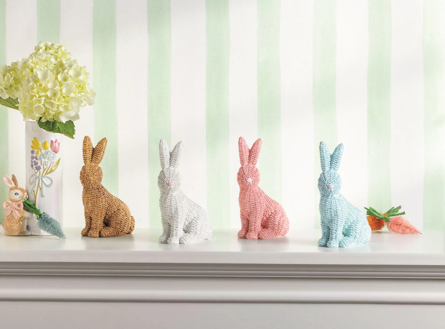MUDPIE WICKER RESIN BUNNY | ASSORTED COLORS - Image 2