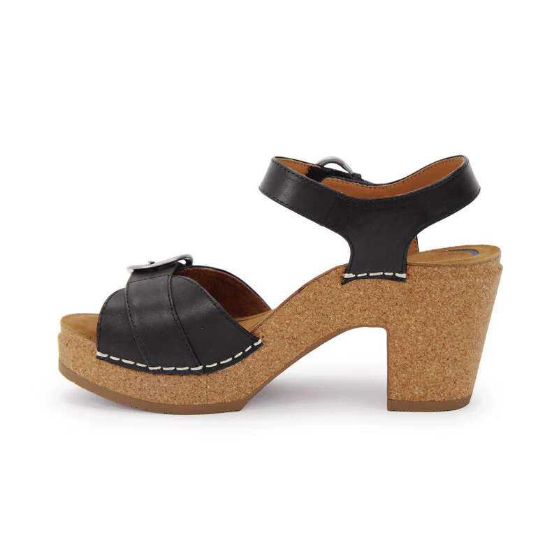 WOMEN'S AETREX TORY OPEN TOE HEELS | BLACK - Image 2