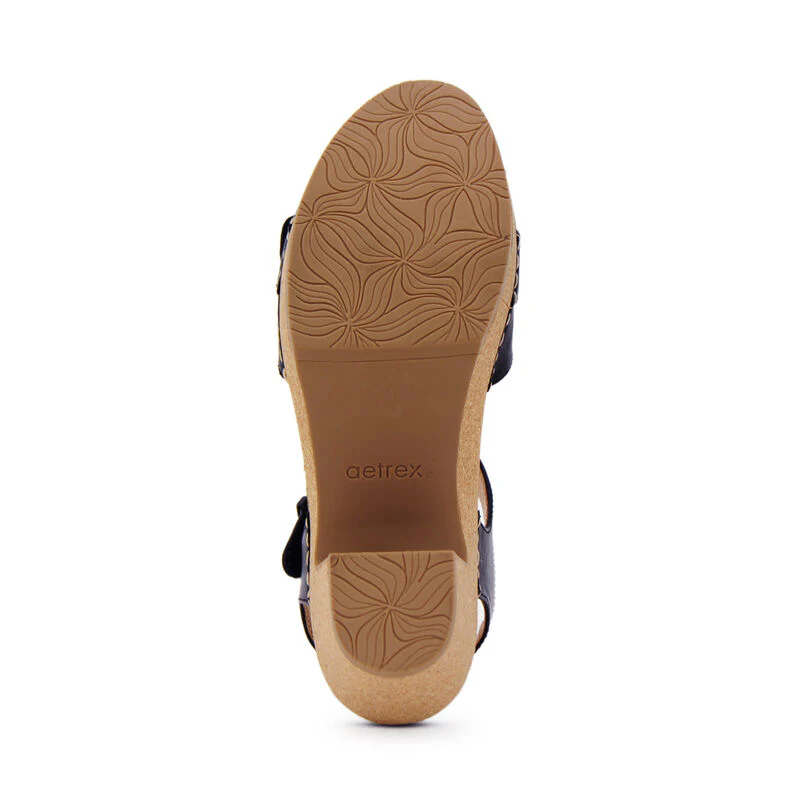 WOMEN'S AETREX TORY OPEN TOE HEELS | BLACK - Image 5