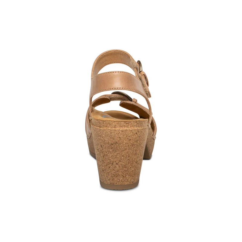 WOMEN'S AETREX TORY OPEN TOE HEEL | CAMEL - Image 7
